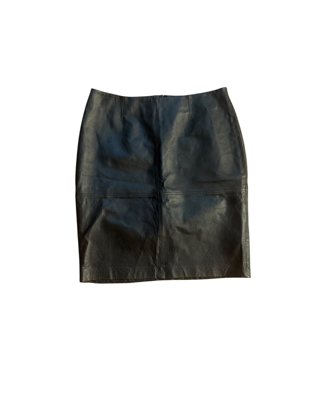 Newport News Black Leather Pencil Skirt size 8 vintage